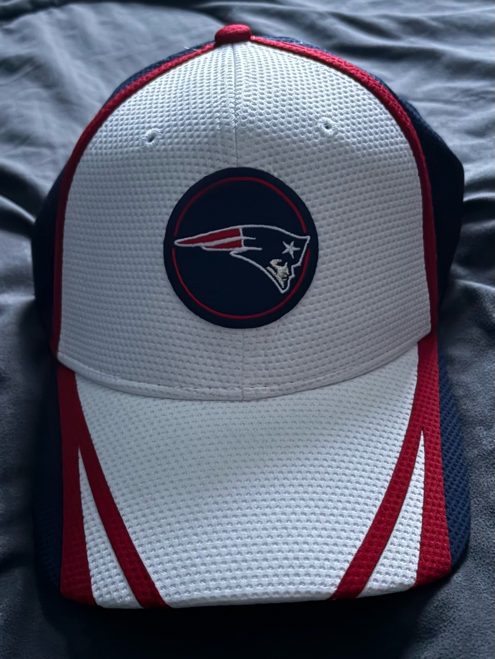Patriots White & Red Performance Mesh Baseball Cap